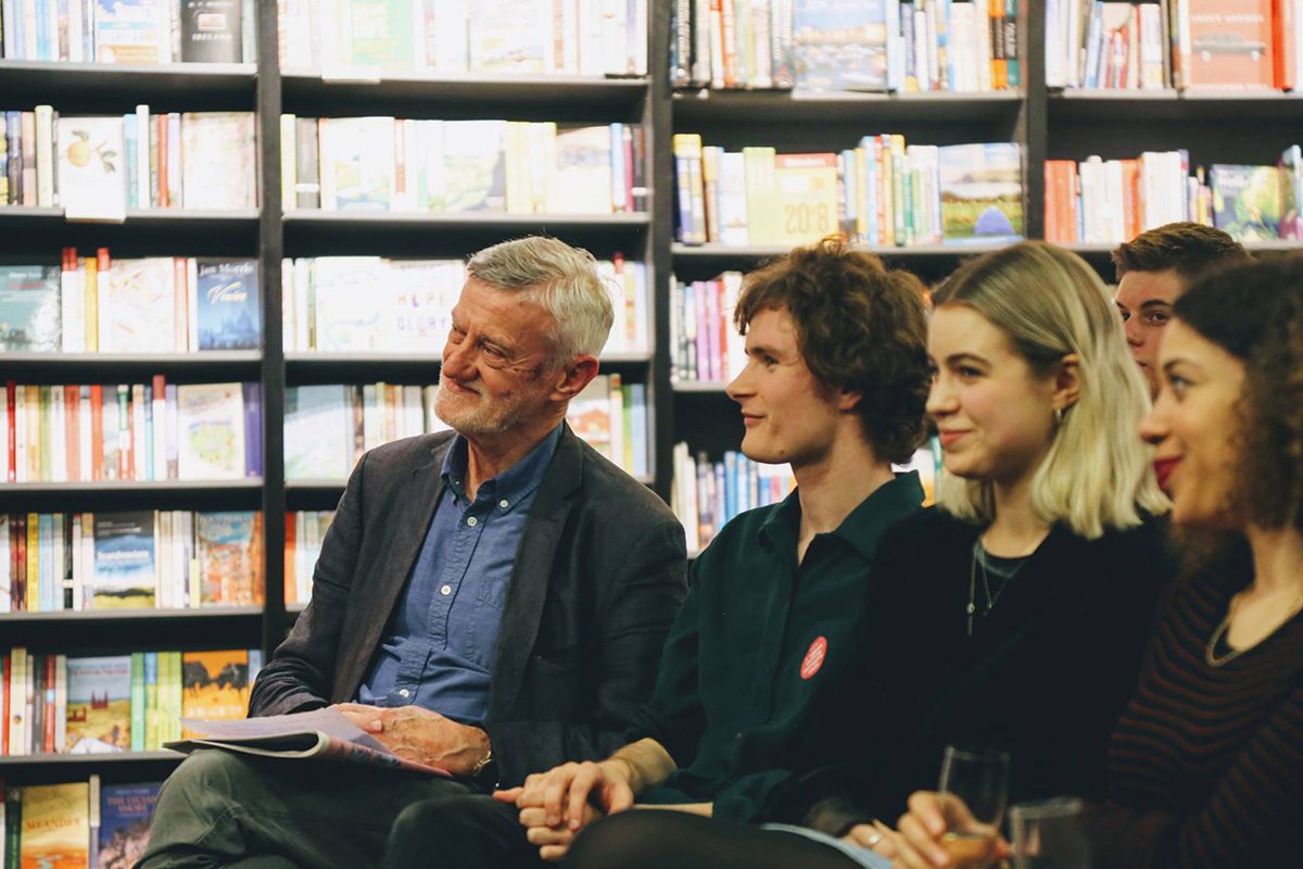 Audience members at the launch of oxford university student magazine, including Bernard O'Donoghue