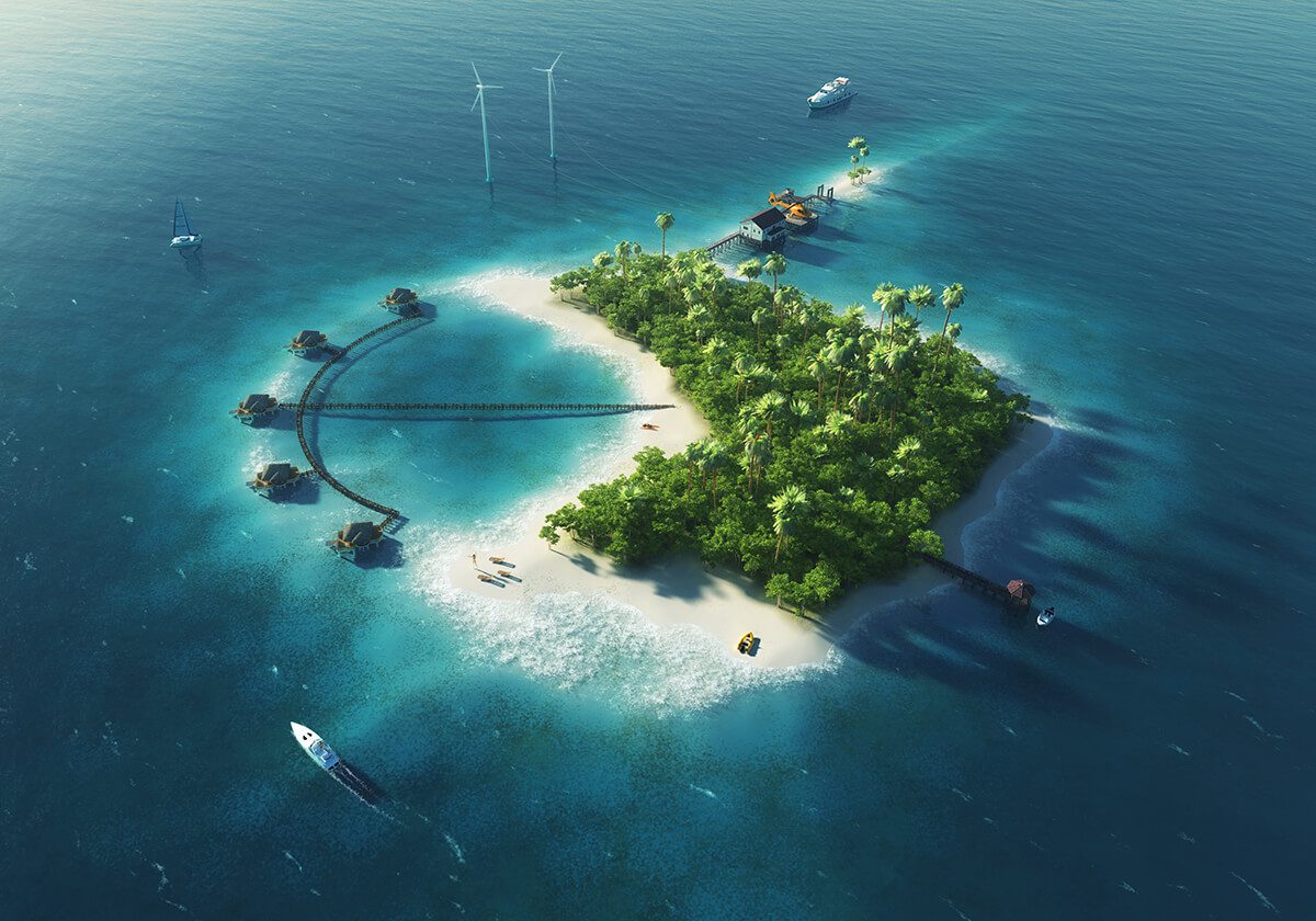 tropical luxury island resort