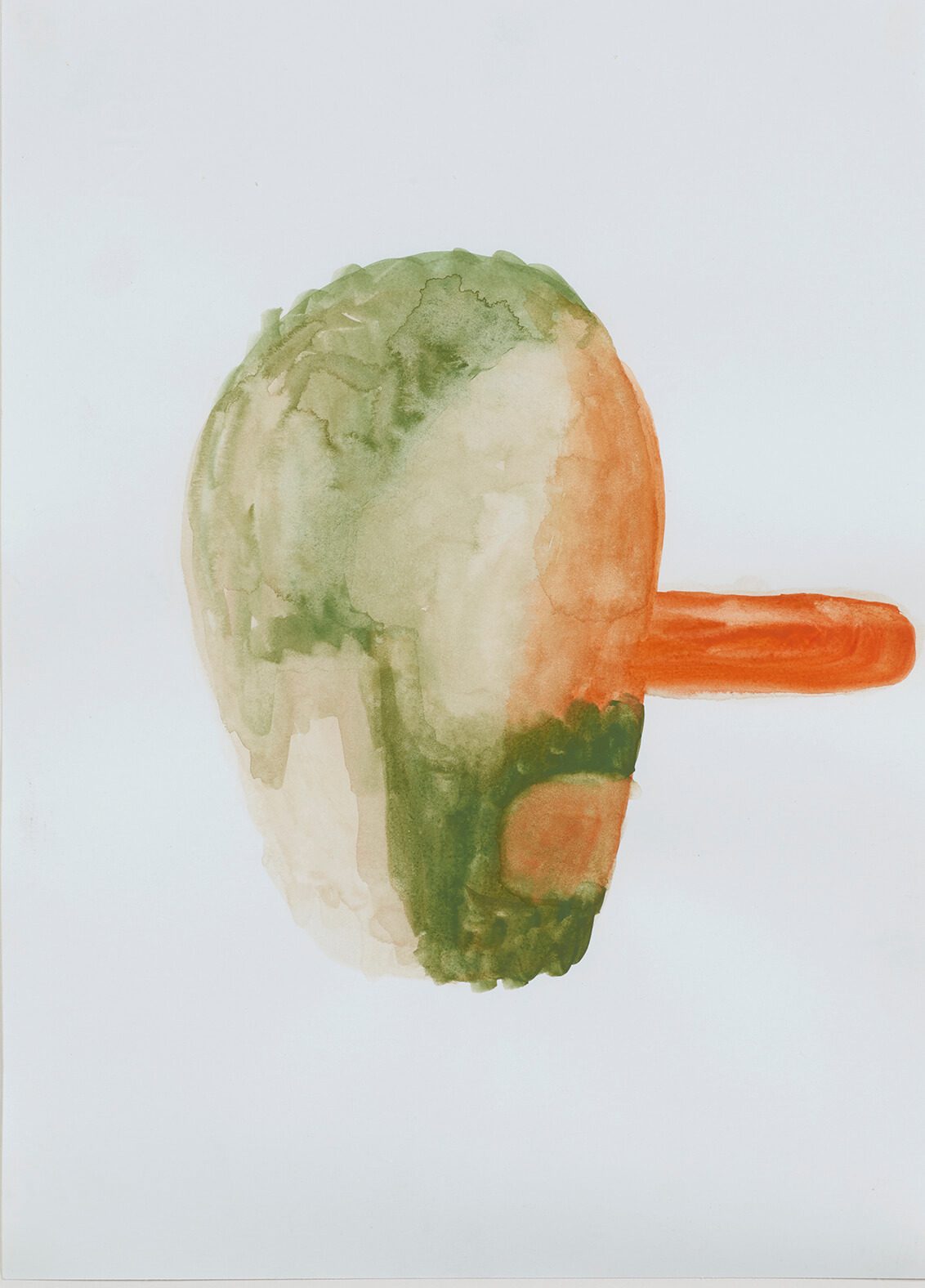 Watercolour painting of a face with a pinocchio nose