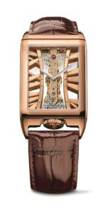 Corum watches Golden Bridge luxury timepiece with brown leather strap and gold detailing