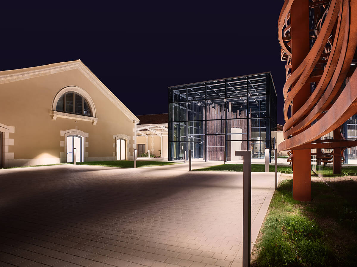 Chais Monnet is a luxury country hotel in southwest France with striking contemporary architecture