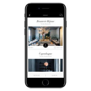 Grand luxury app shown on a phone screen