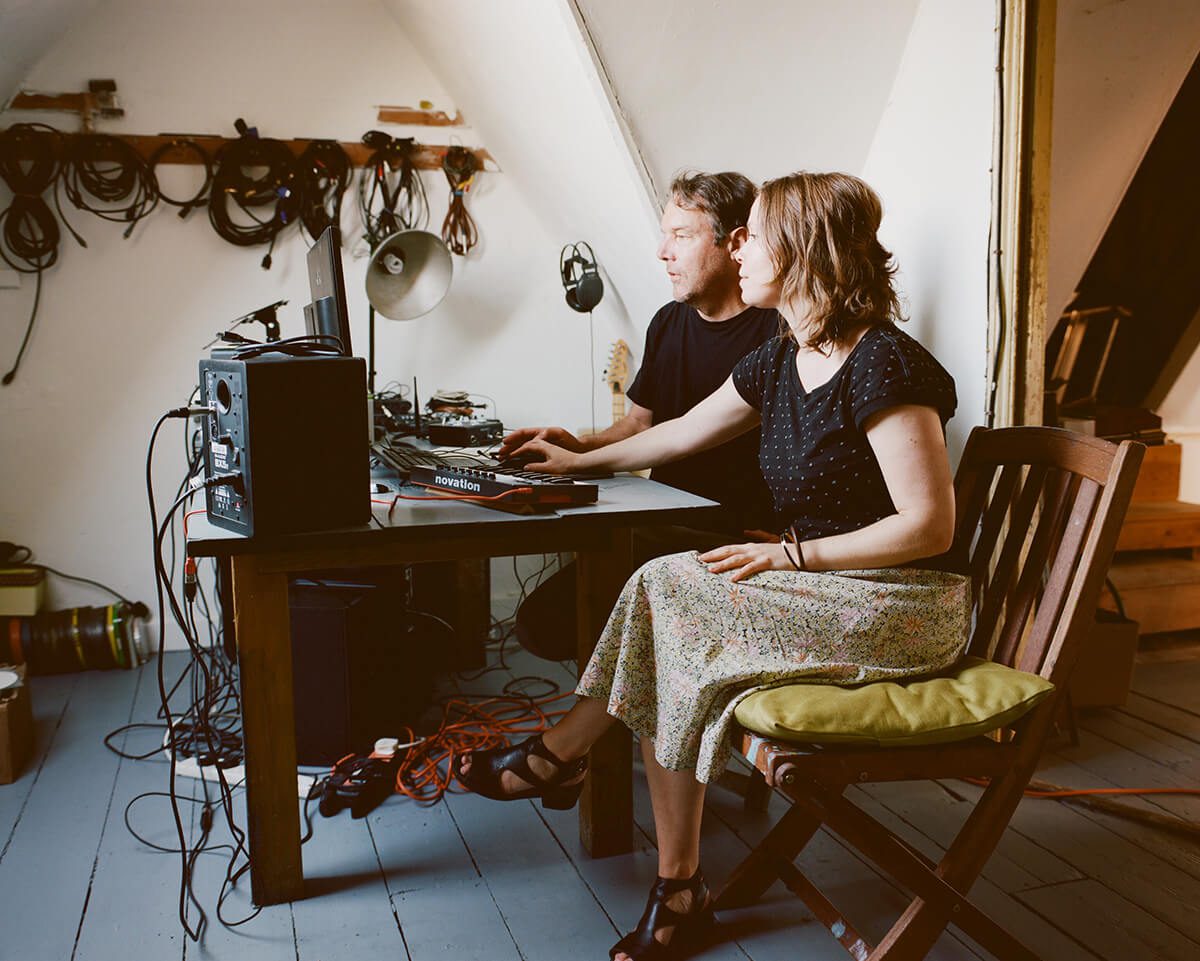 Experimental art duo overlap at work in their home studio