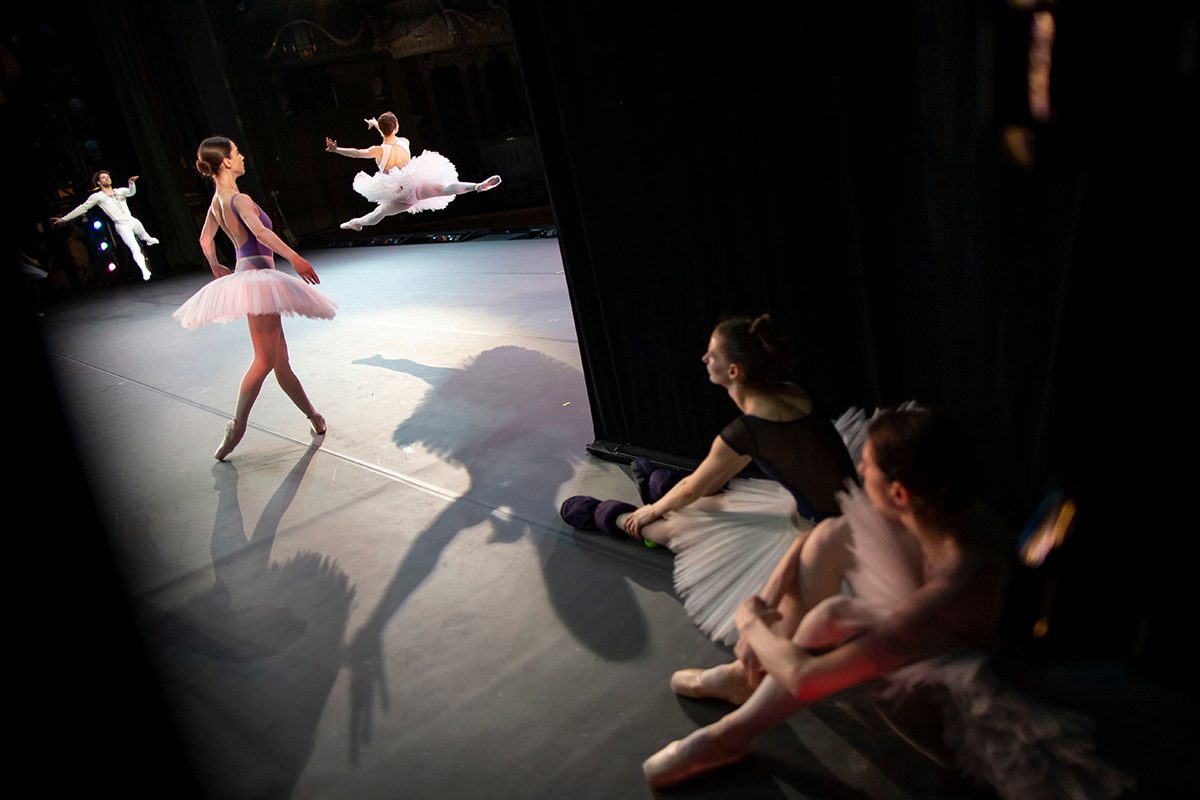 Ballerinas practising for a performance