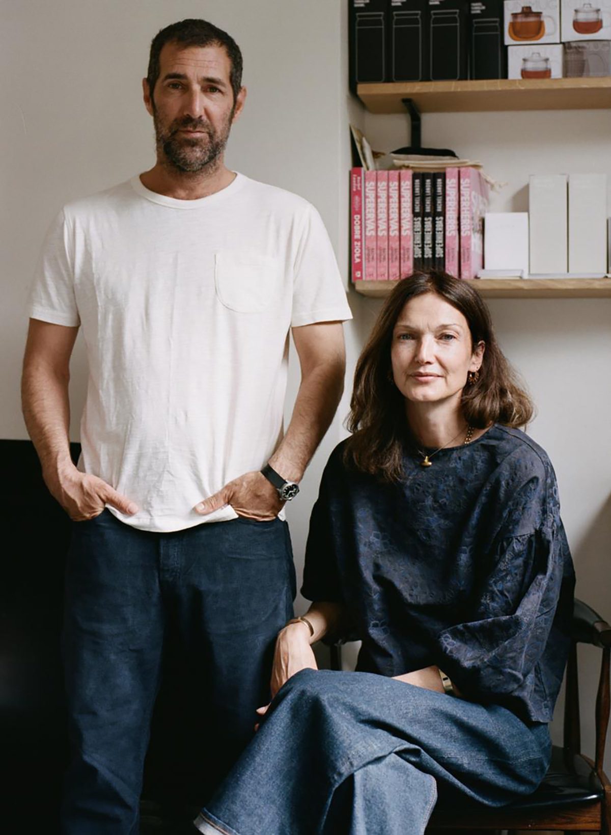 Man and woman portrait in living room