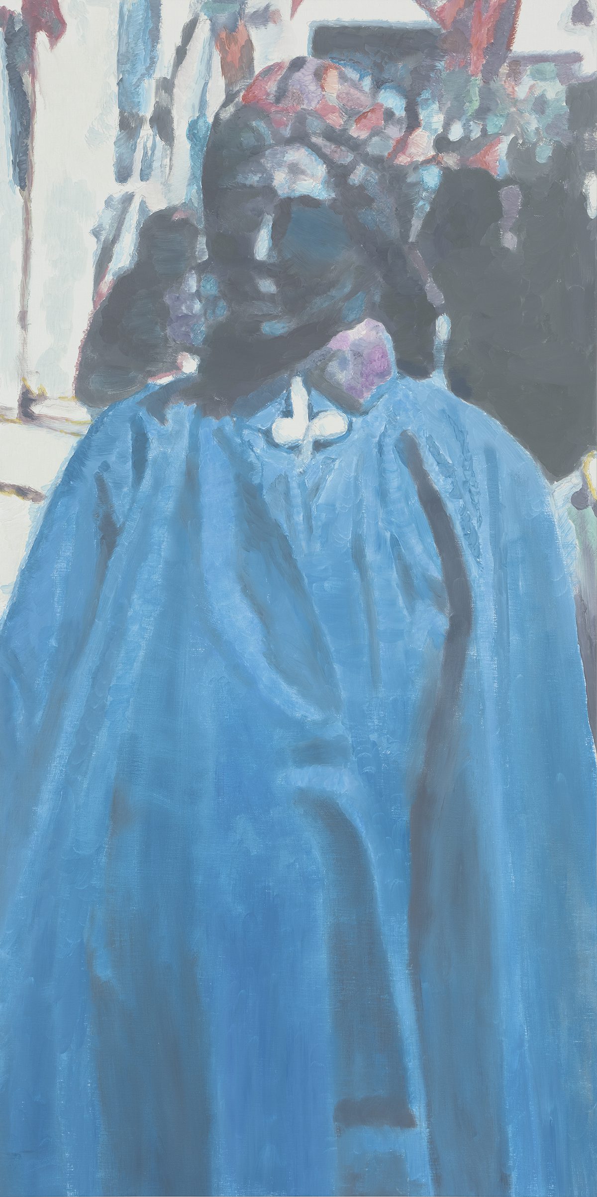 Portrait of a priest in bleached paints