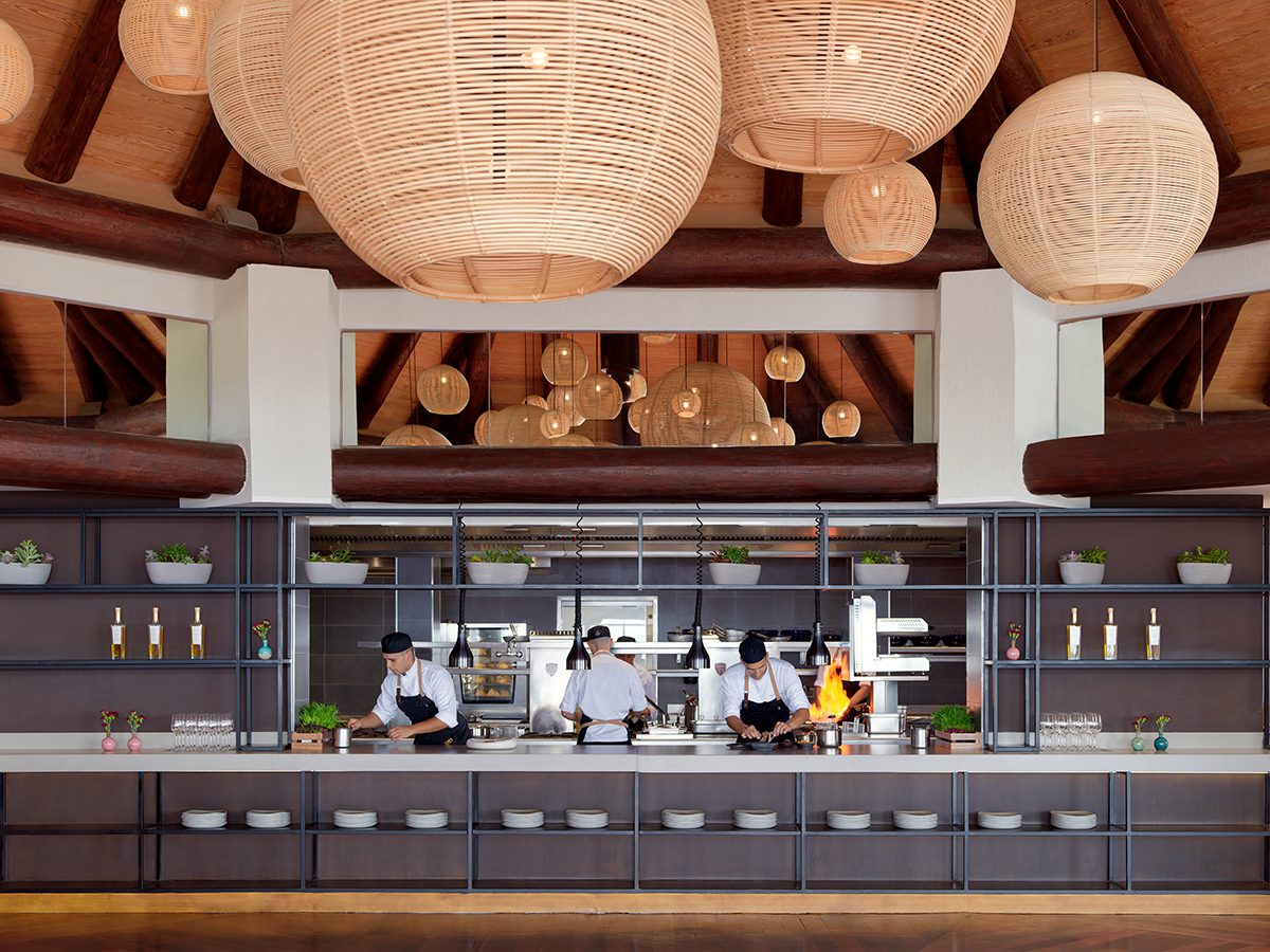 Contemporary style open kitchen 