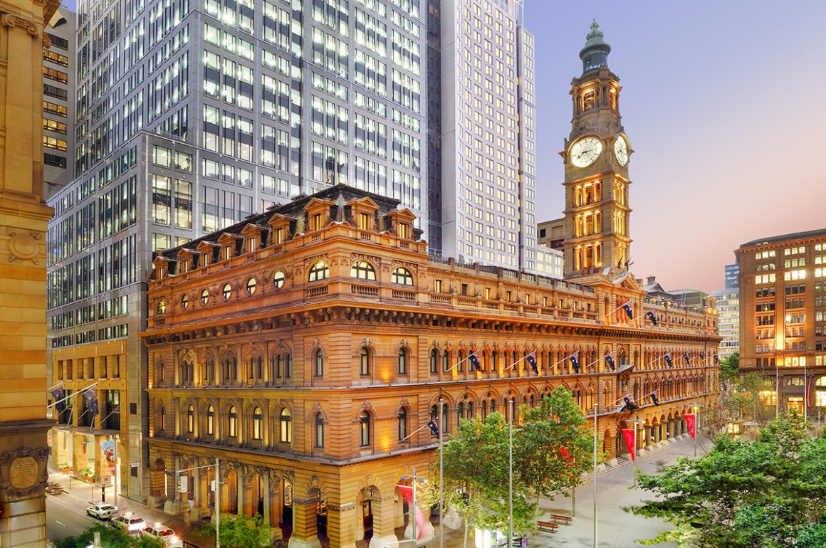 Grand facade of luxury five star hotel