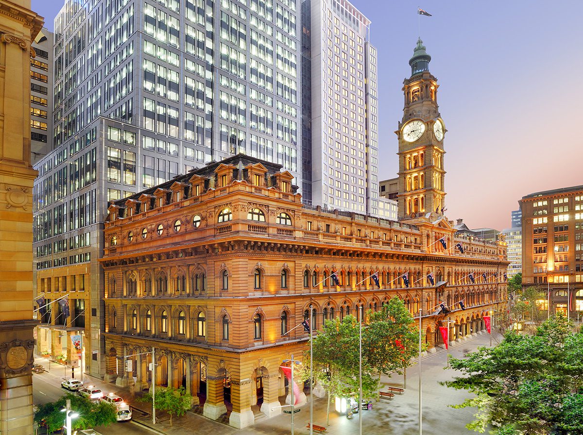 Grand facade of luxury five star hotel