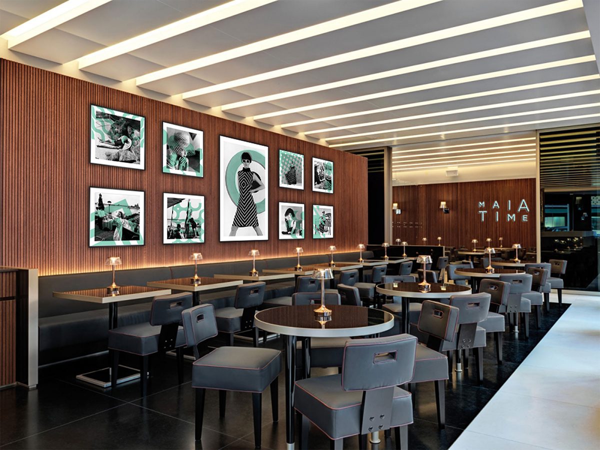 Contemporary interiors of a restaurant