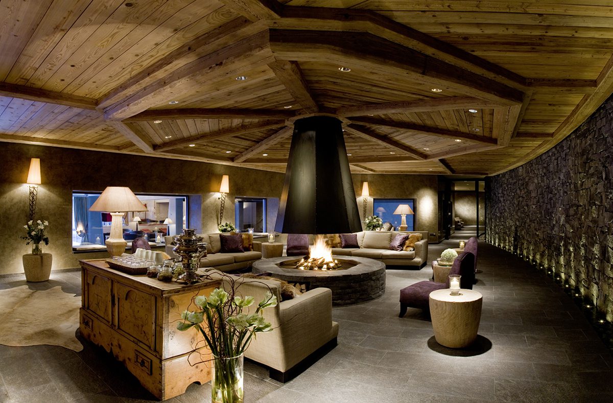 cosy lounge area with open fire