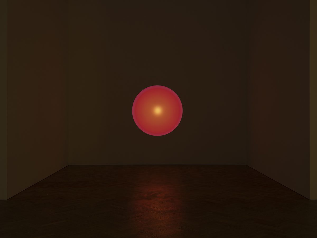Ball of red glowing light