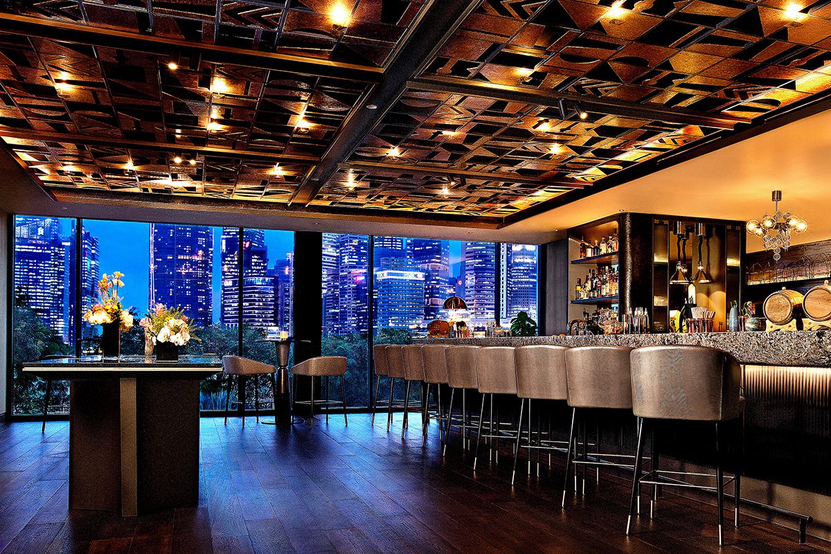 Contemporary interiors of a bar