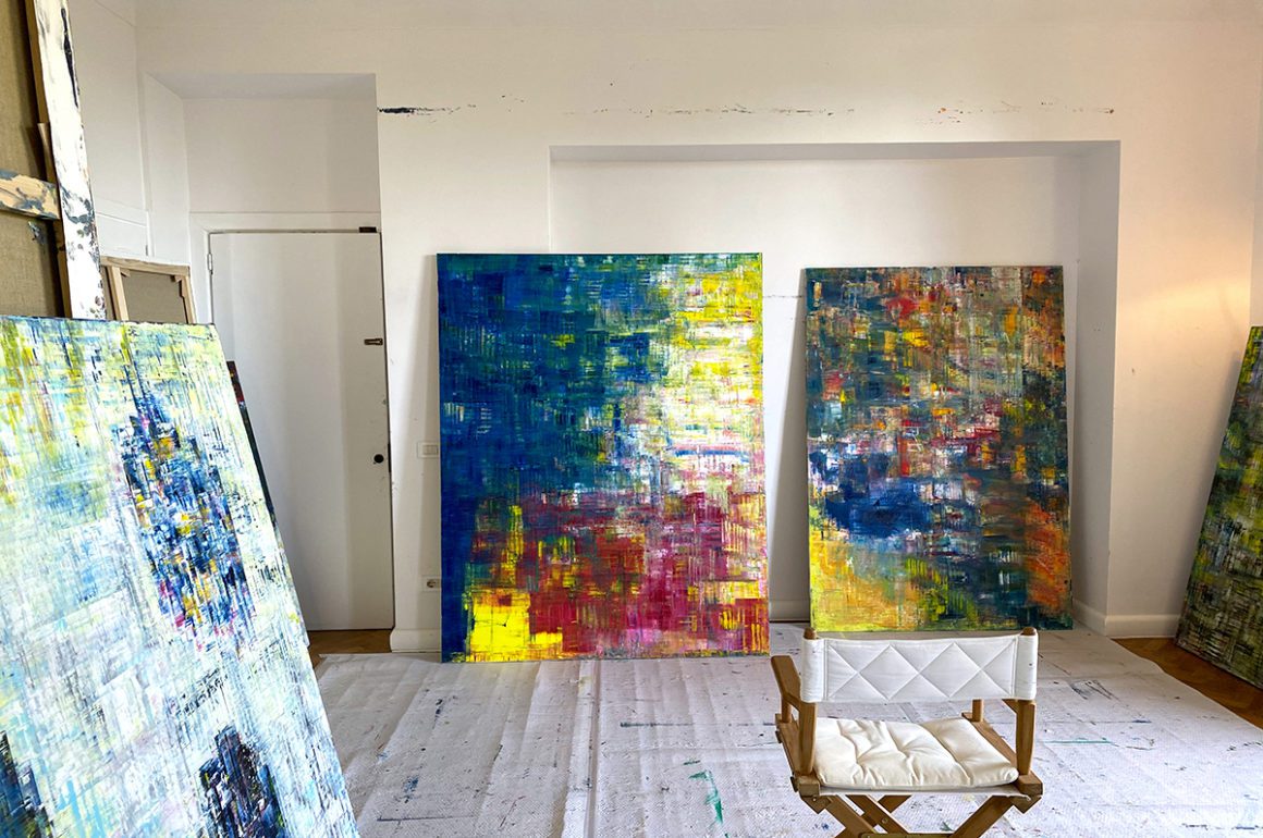 A view inside a painter's studio