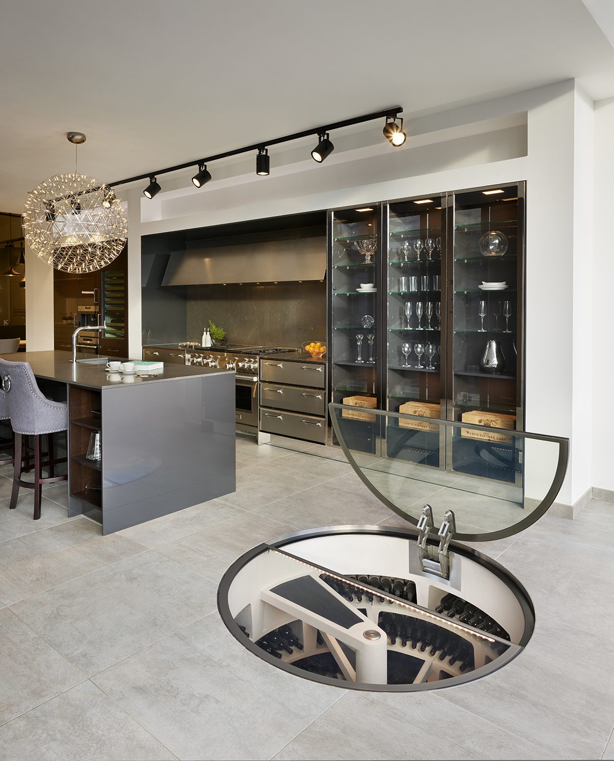 Wine storage basement cellar