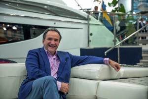 Business man on yacht