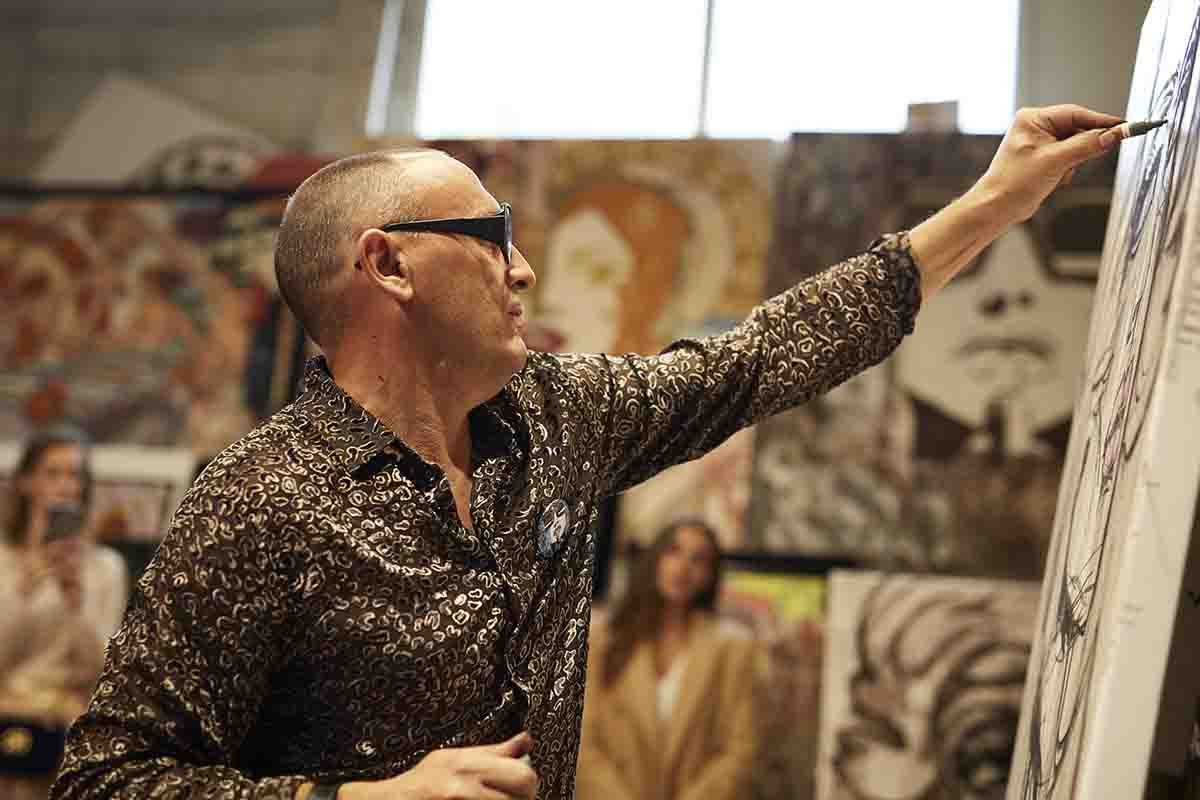 Artist painting