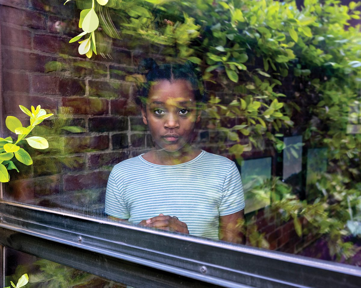 Portrait of young black girl