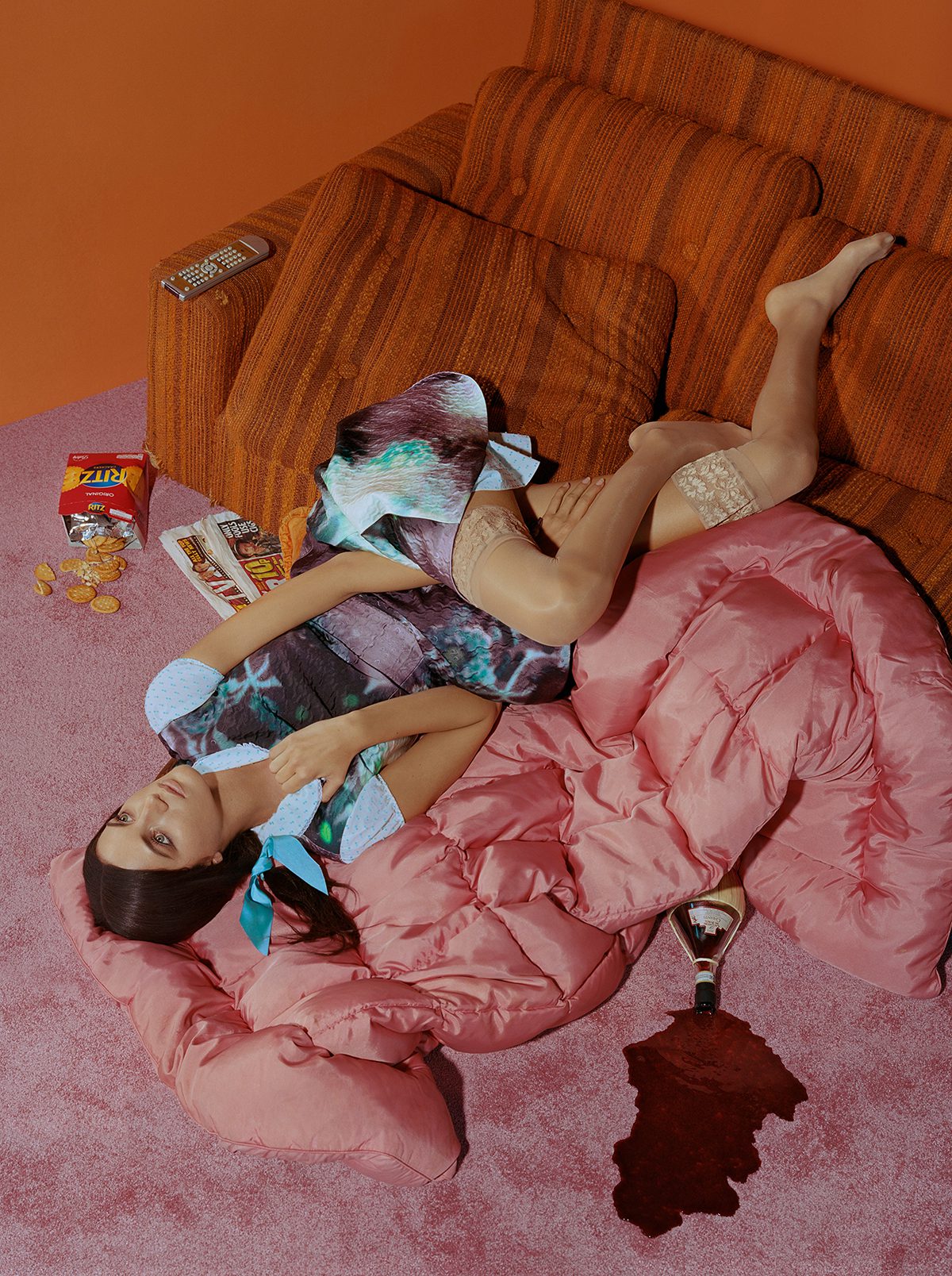 woman lying on ground