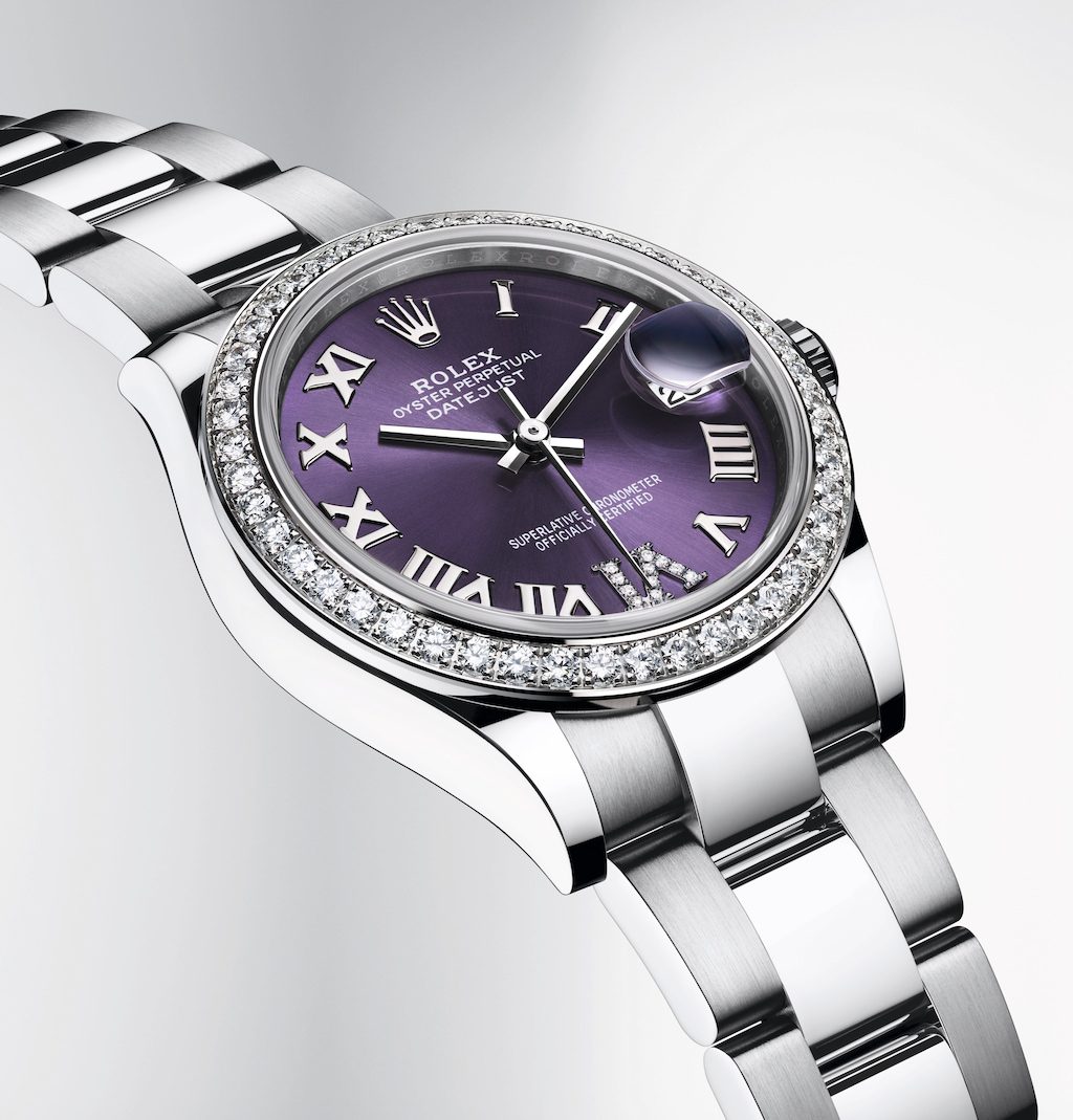 diamond silver watch