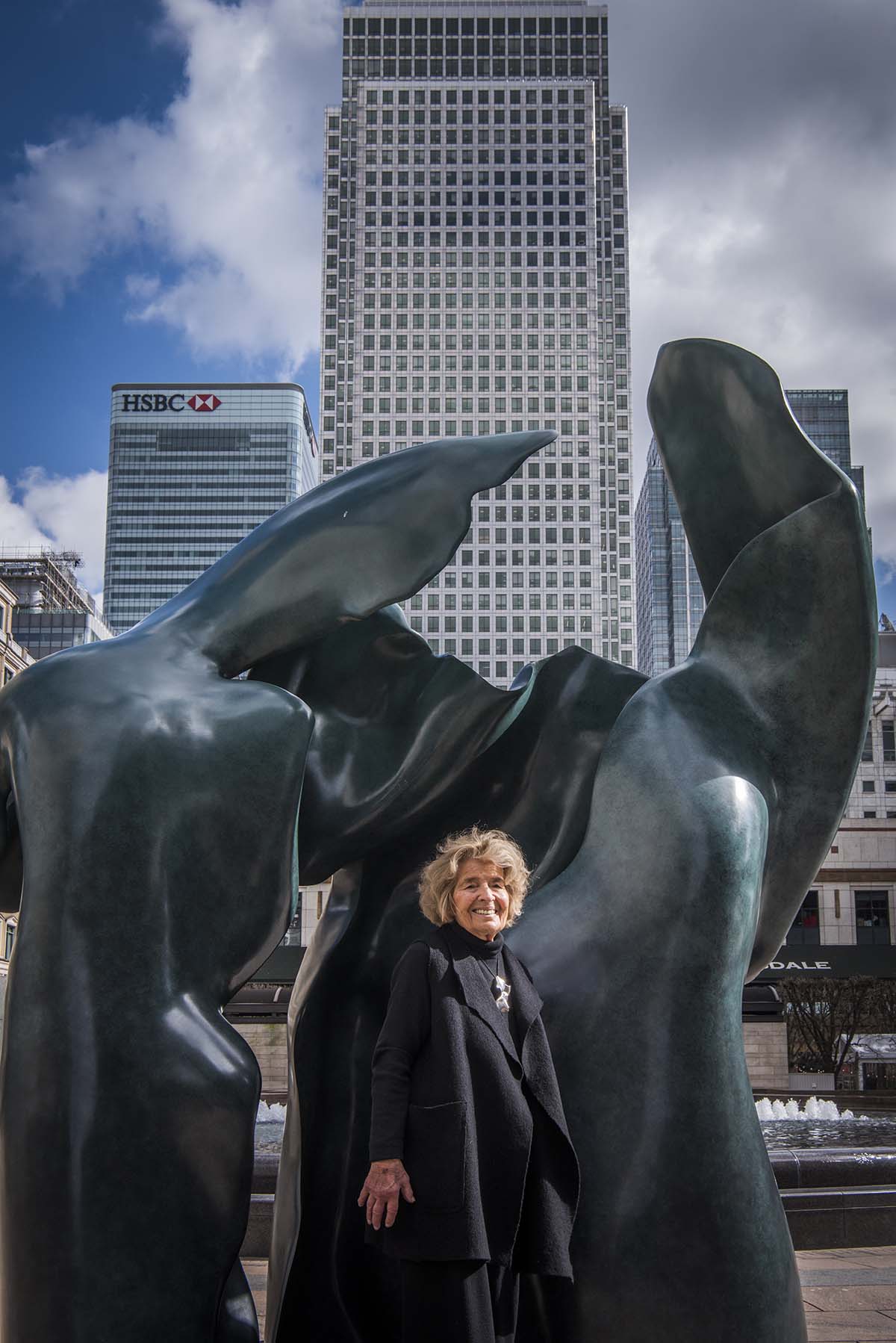 woman with sculpture
