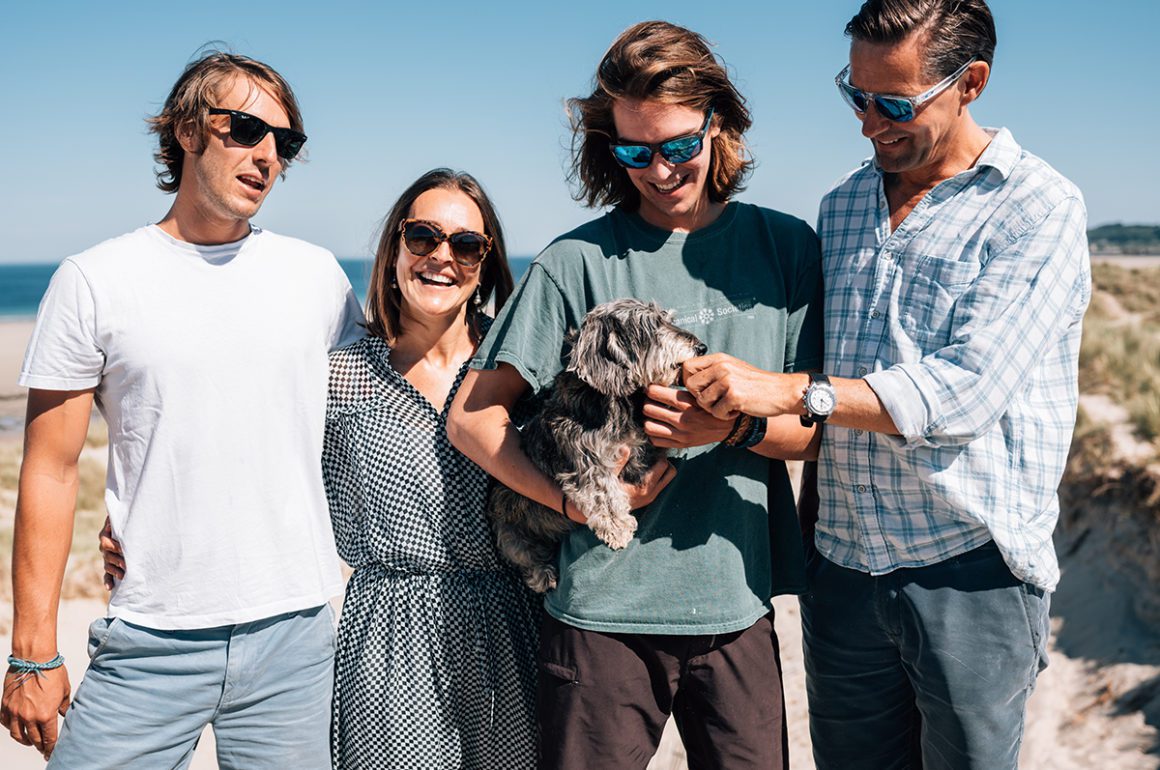 family on a beach