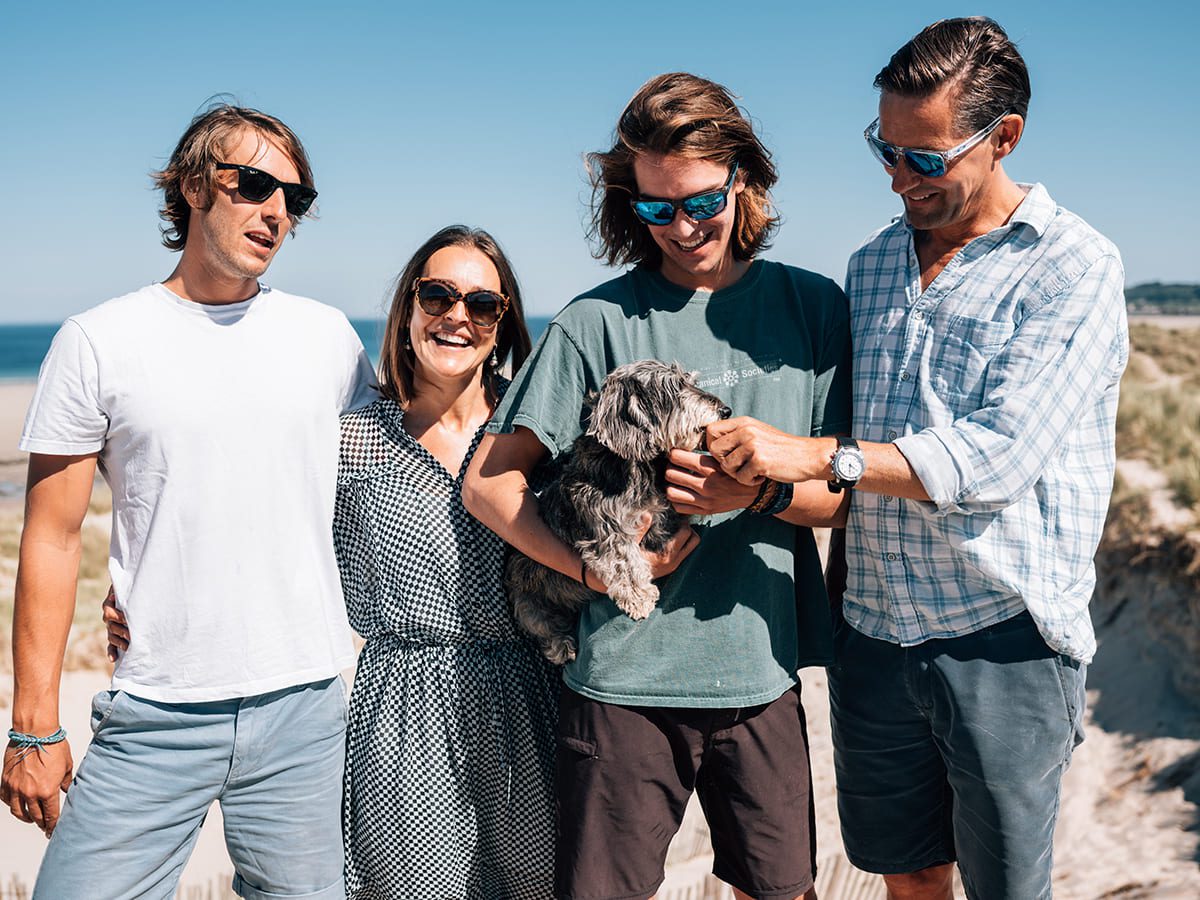 family on a beach