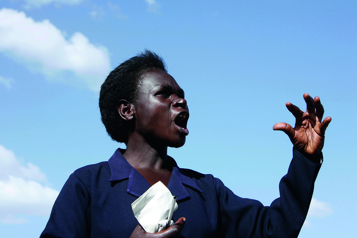 black woman shouting