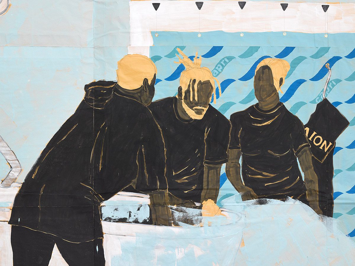 detail of a large scale artwork