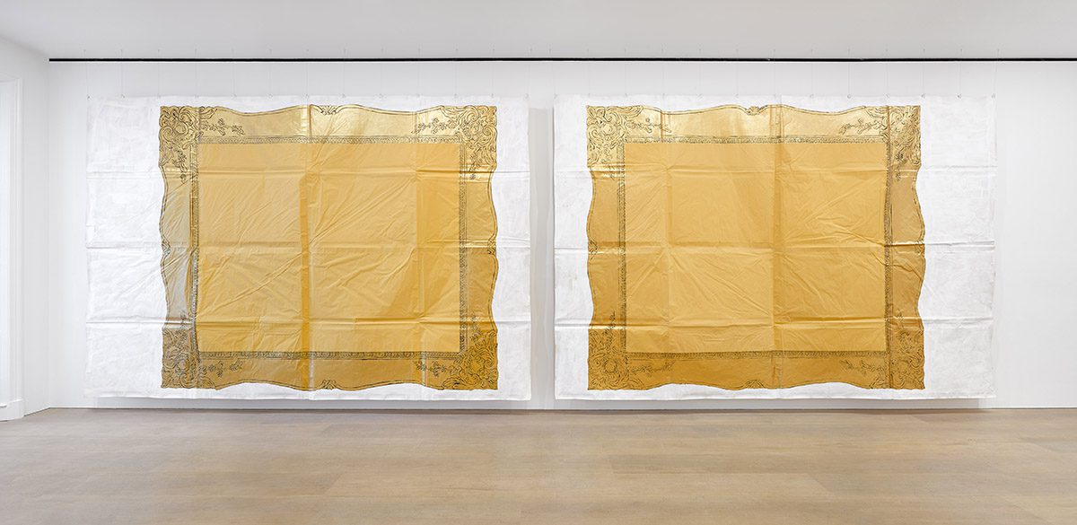 gold diptych artwork