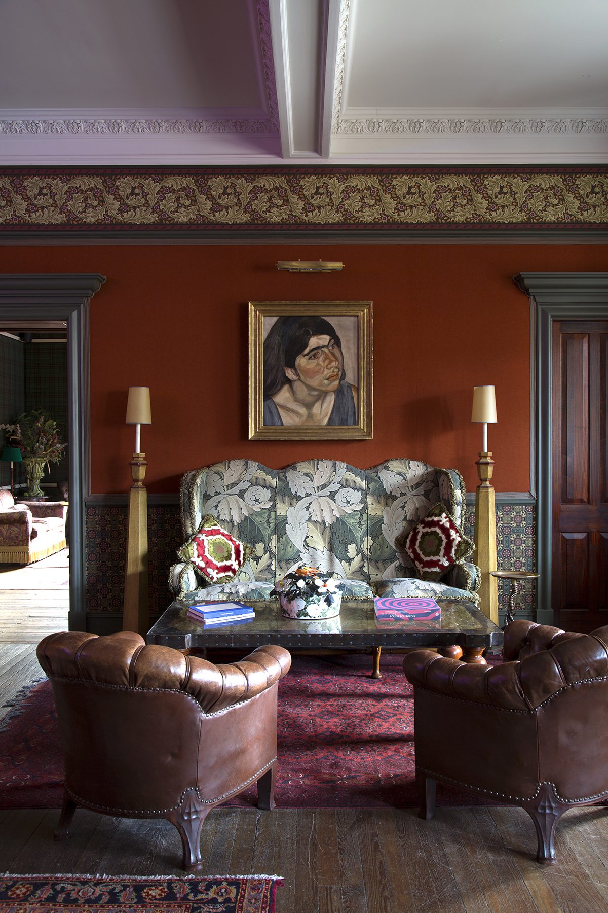 artwork hanging in living room