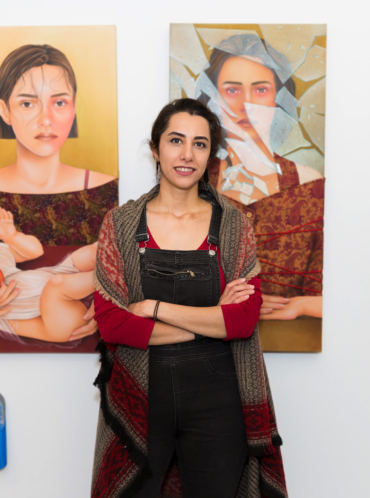 portrait of artist in her studio