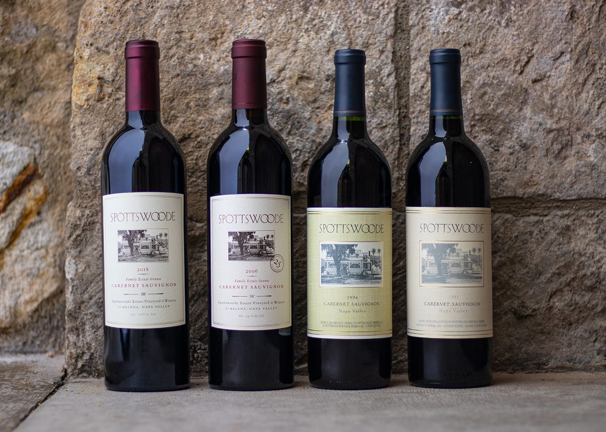 four wine bottles