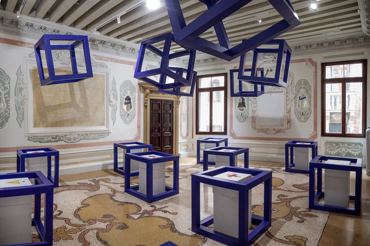 art installation inside historic building