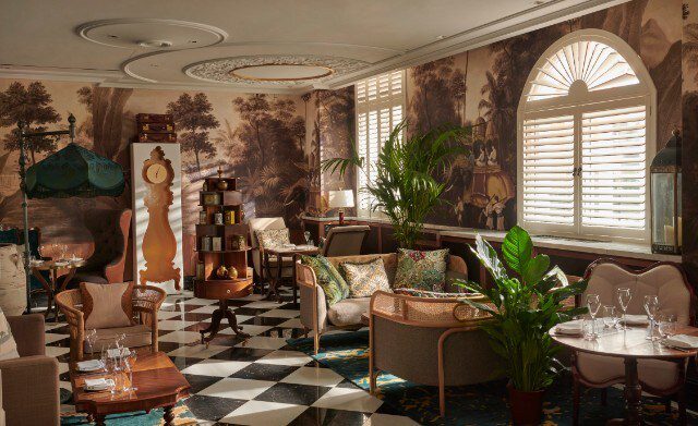 elegant interiors of a cafe bar