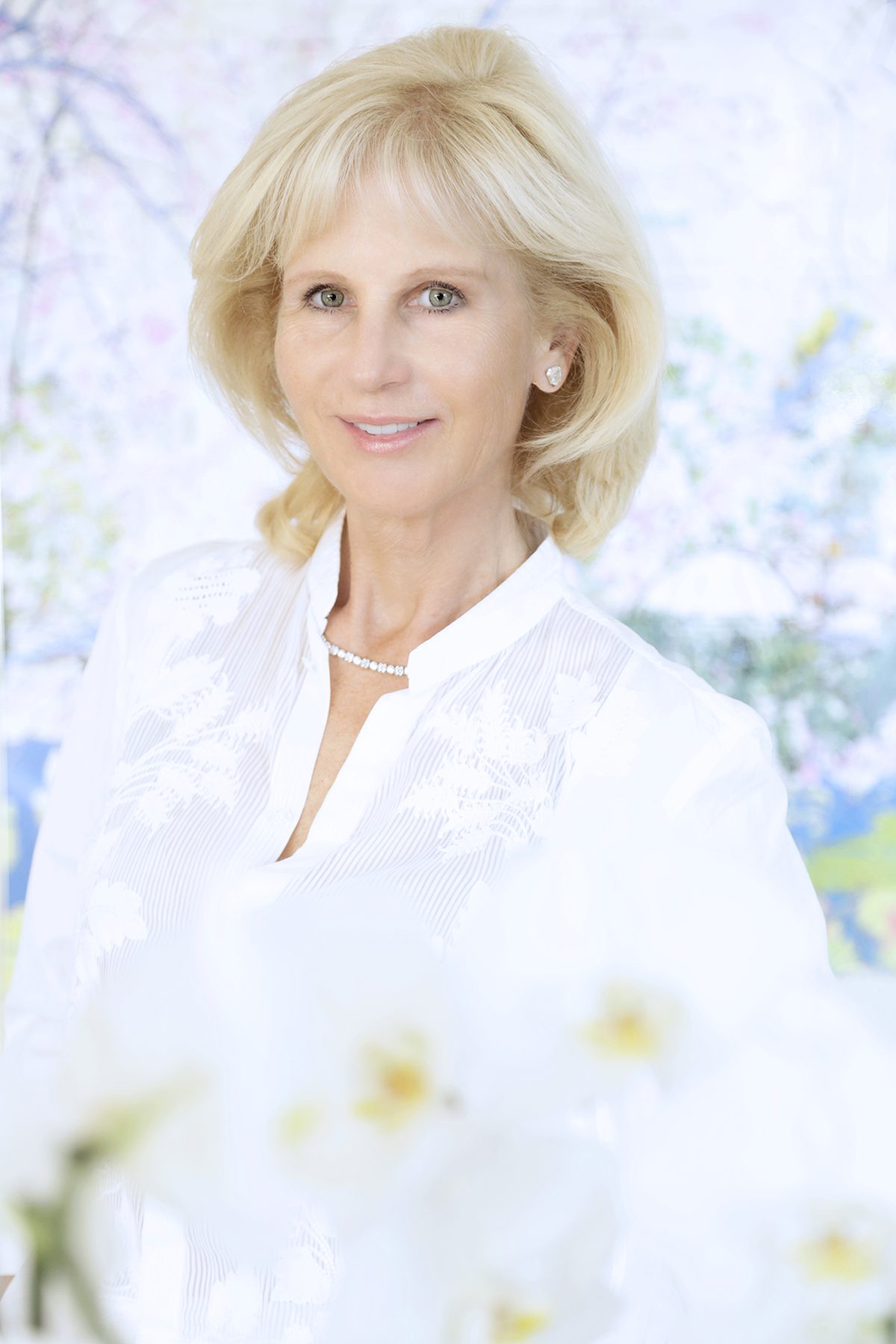 portrait of a woman in a white shire