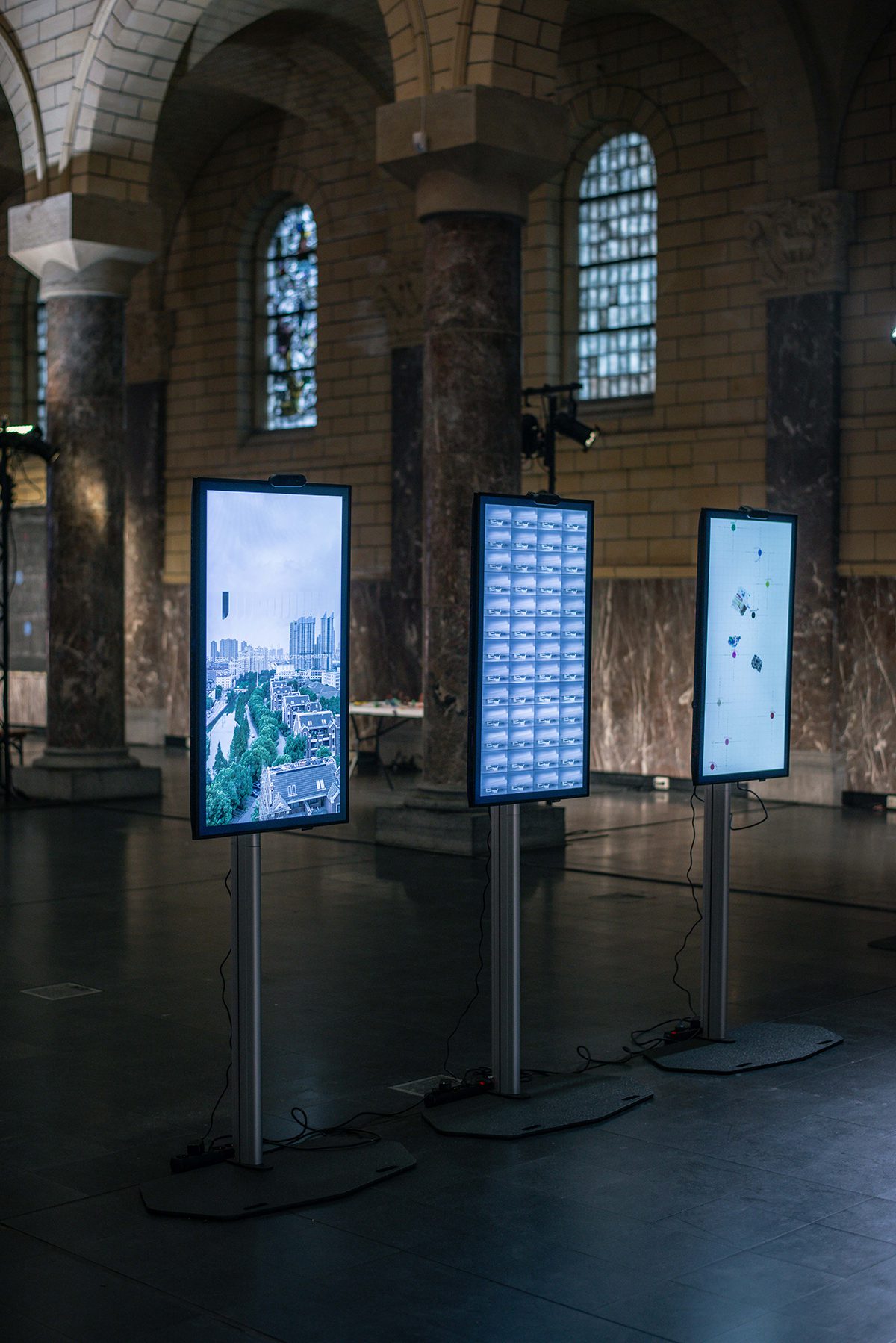 three screens in a church