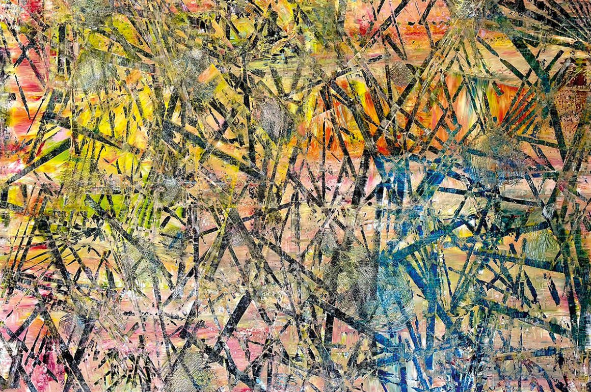 multicoloured scribbles on a canvas