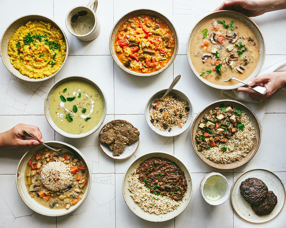 food dishes in bowls