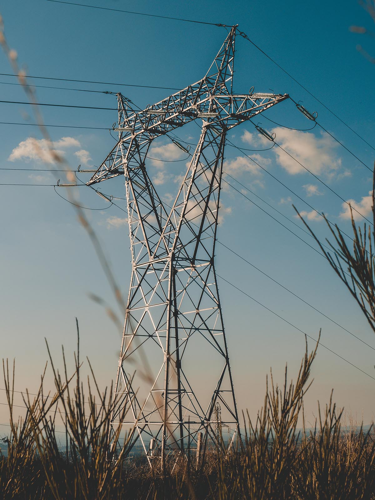 A power line in a field