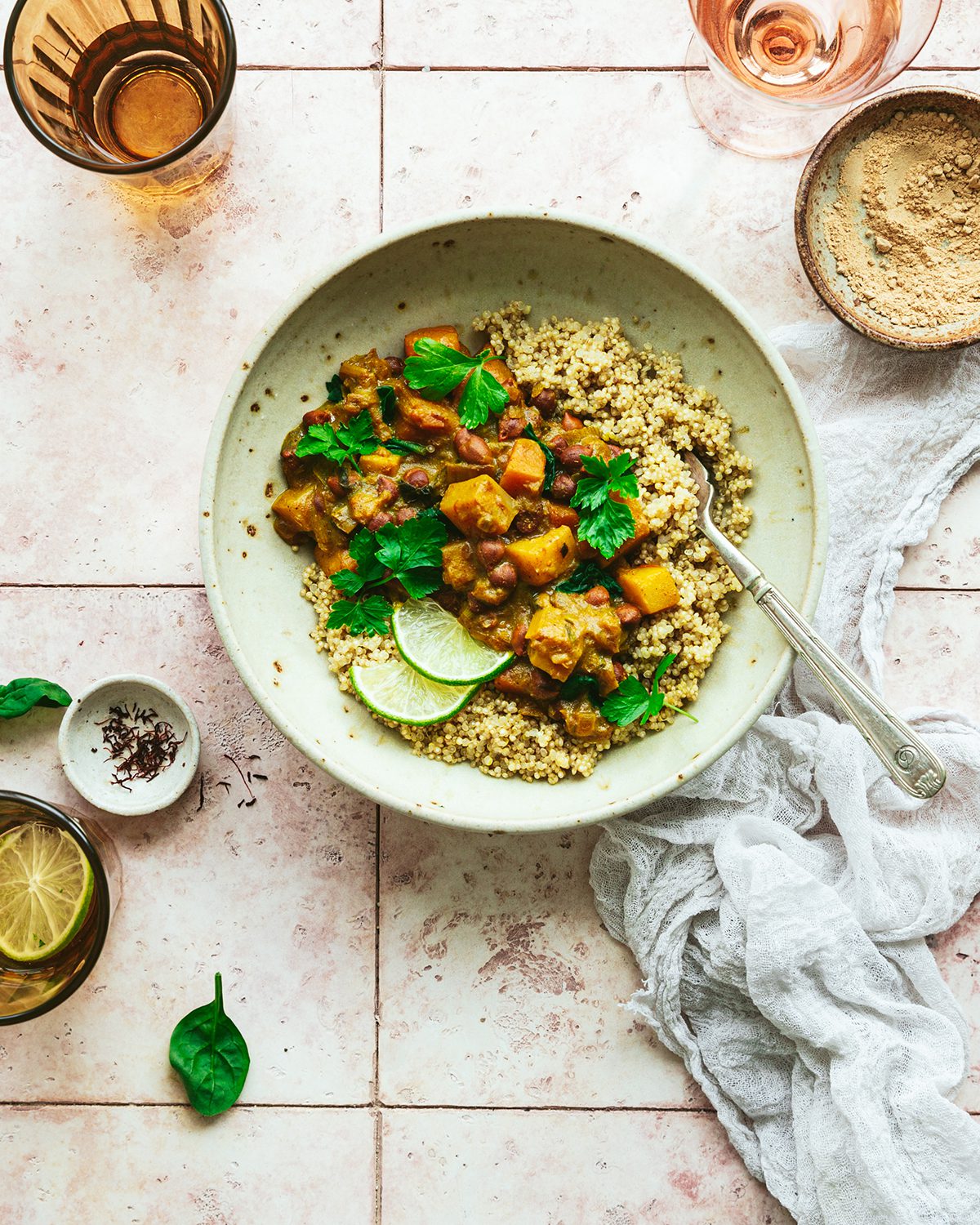 A curry in a bowl