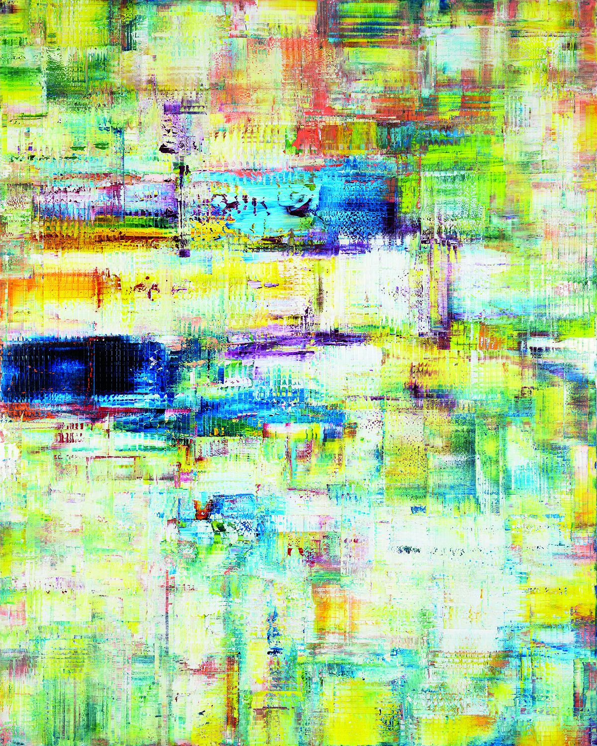yellow blue abstract painting 