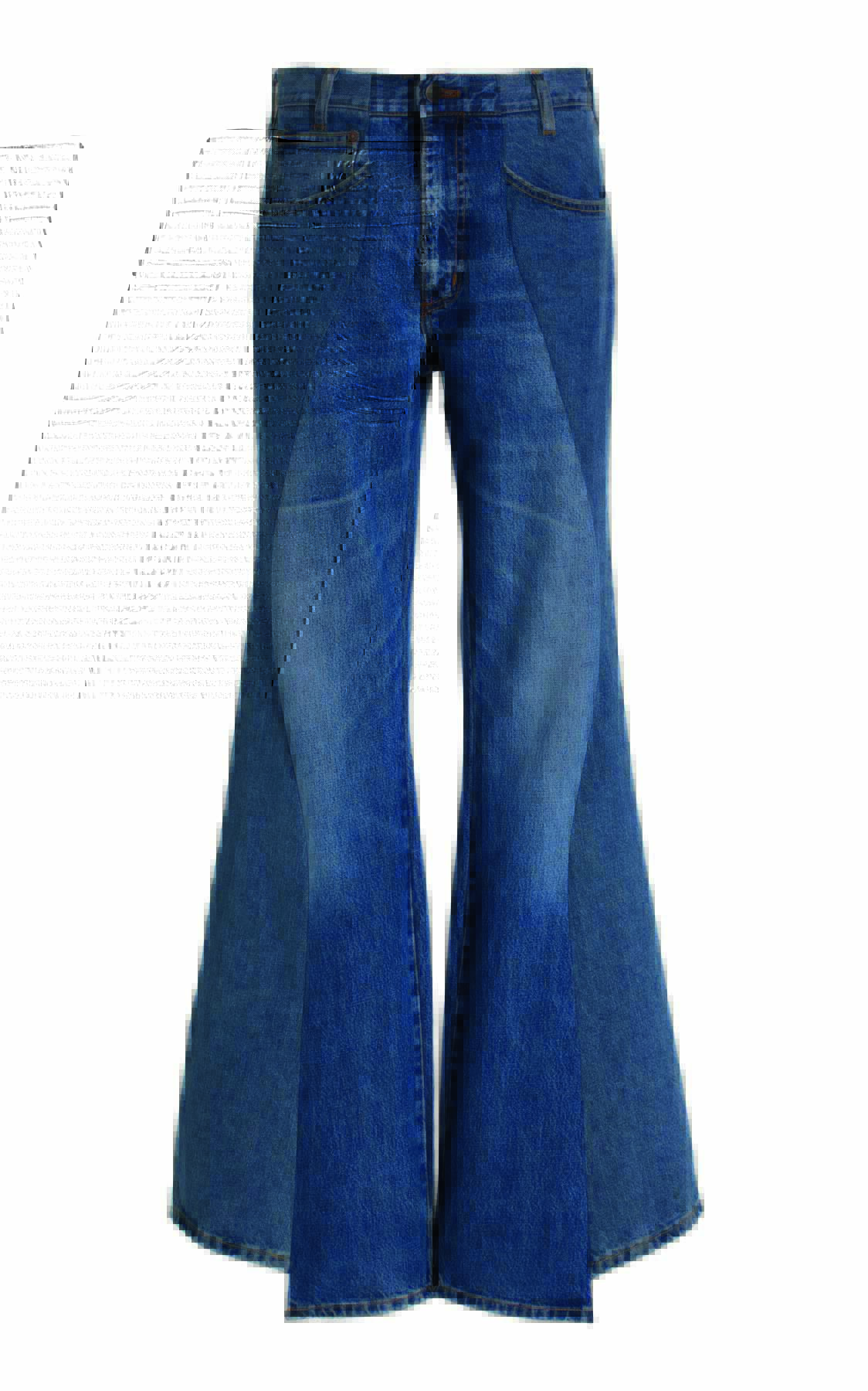 Wide leg blue jeans