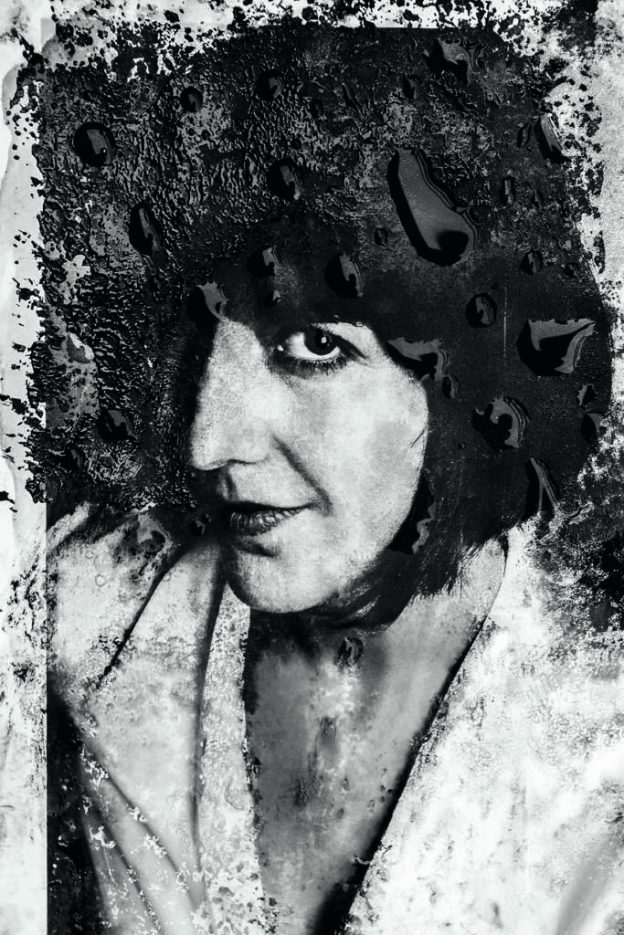 A woman with a black bob