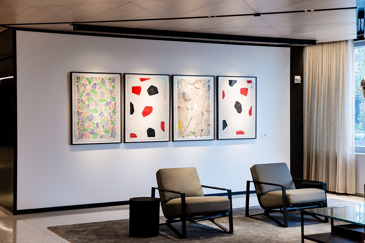 Four Panels from Untitled 1972, by Jasper Johns at the Deutsche Bank Centre in New York