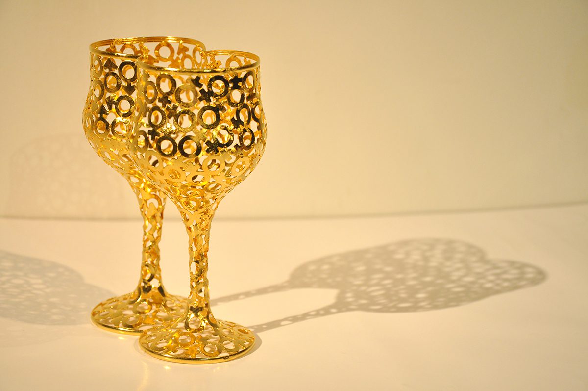 golden wine cups