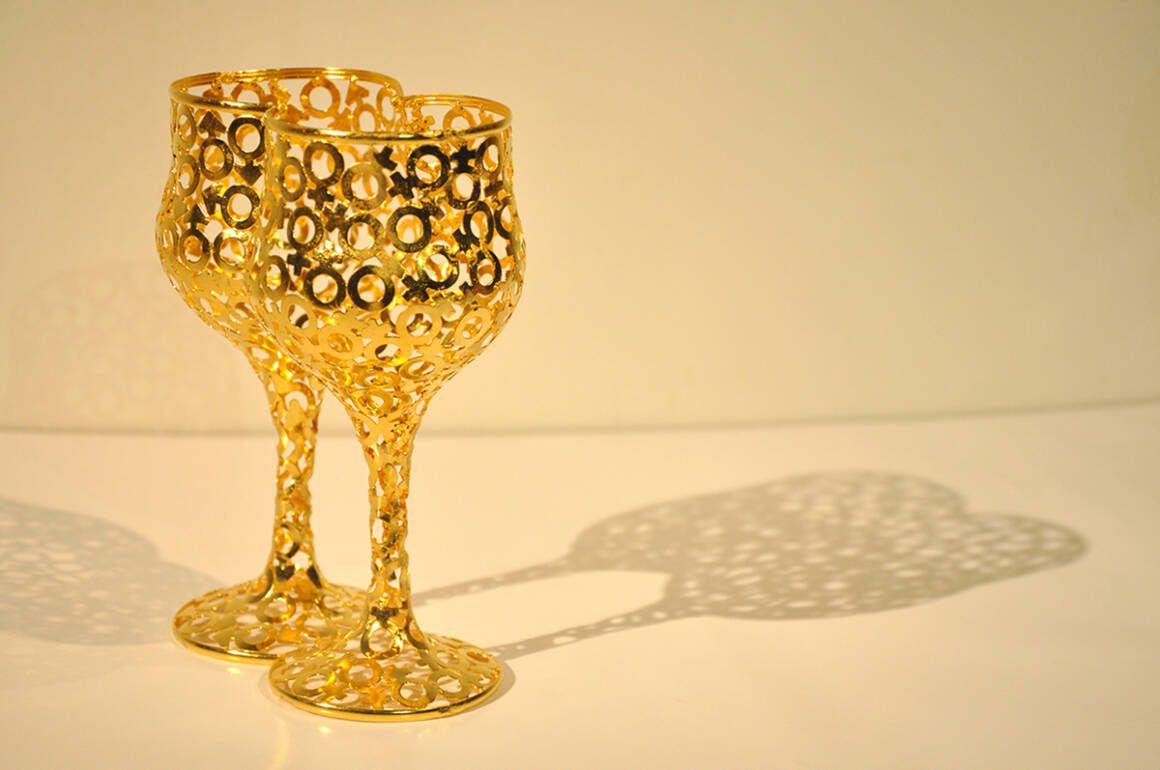 golden wine cups