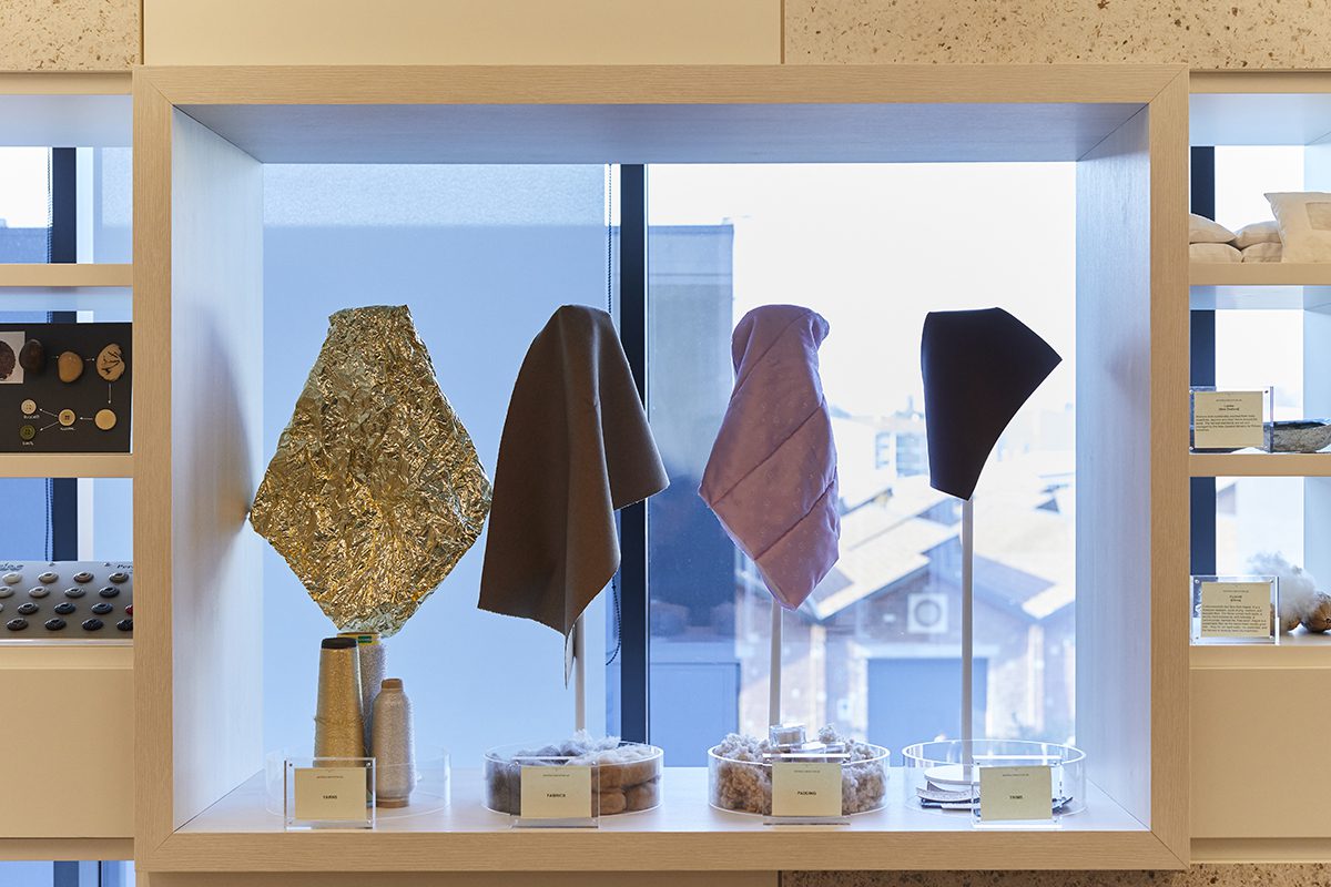 materials hung up mannequins 