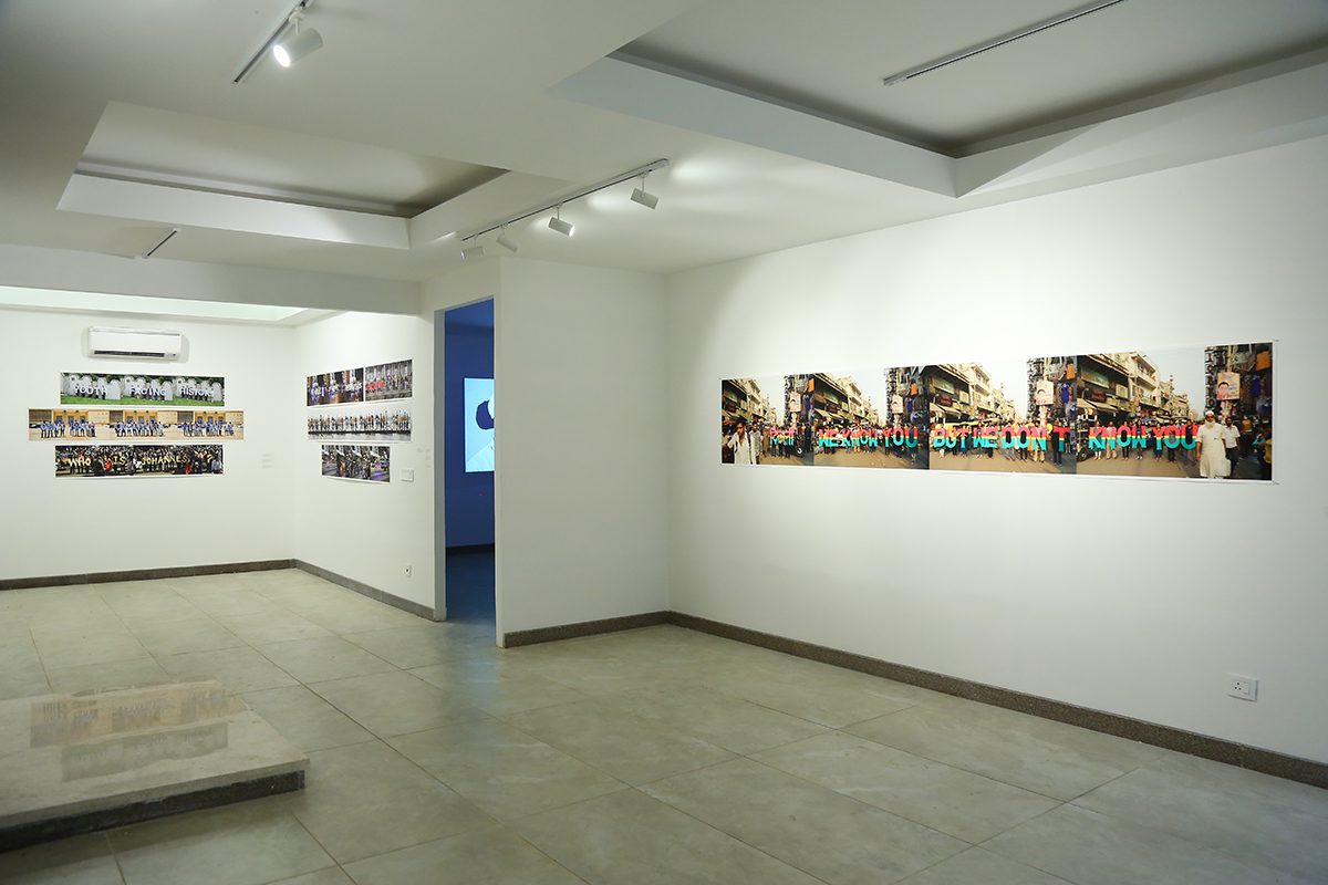 A white room with art on the wall