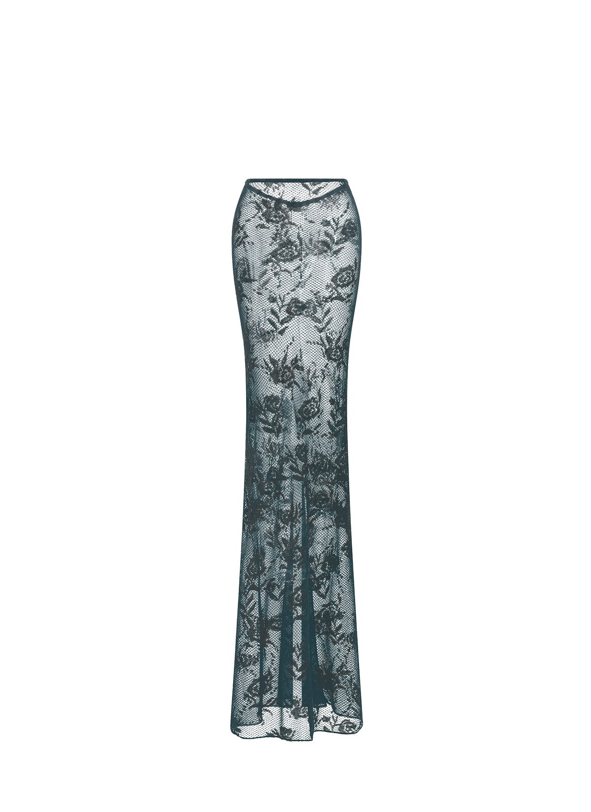 A blue lace maxi skirt
